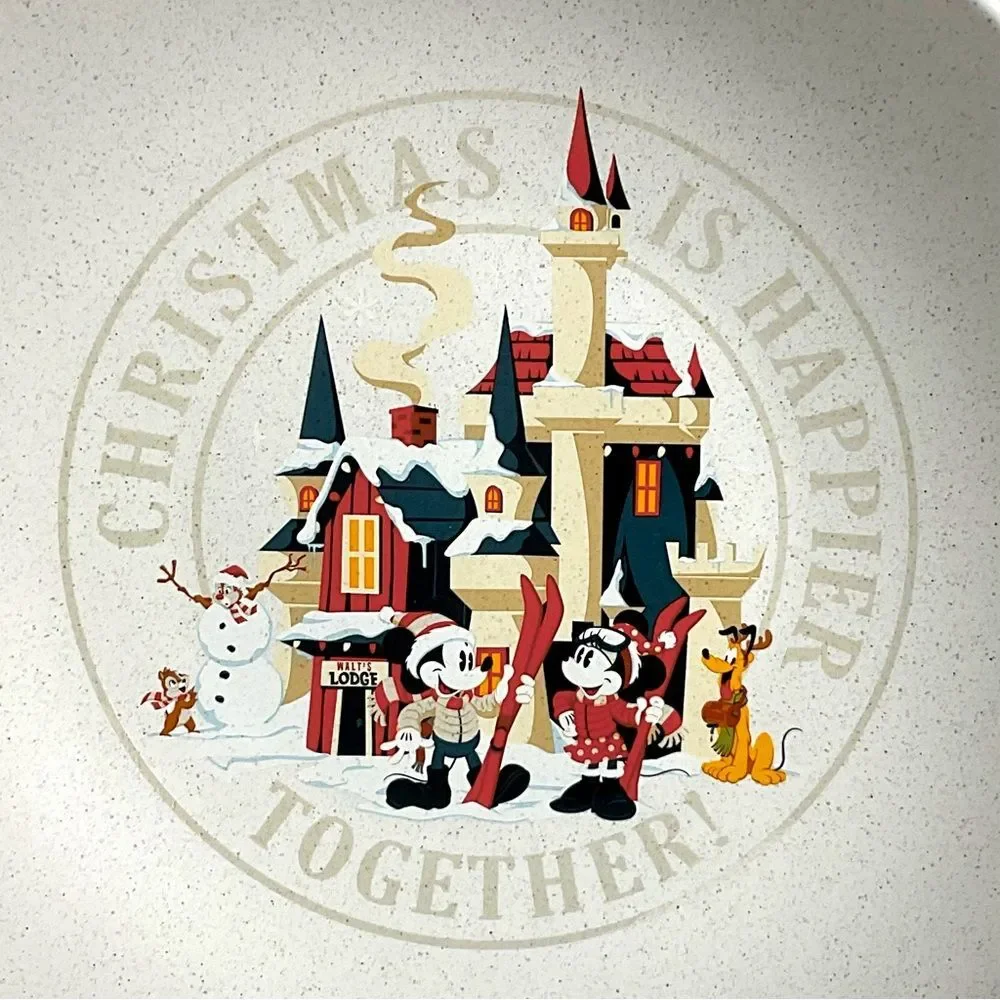 Disney Christmas Serving Bowl Christmas is Happier Together New Holiday Lodge